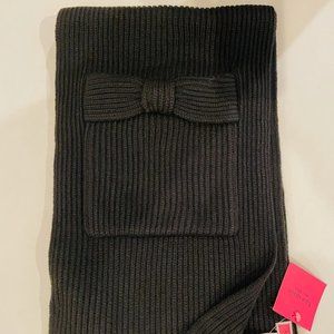 Kate Spade New York  Bow Knit Scarf/ Muffler, black